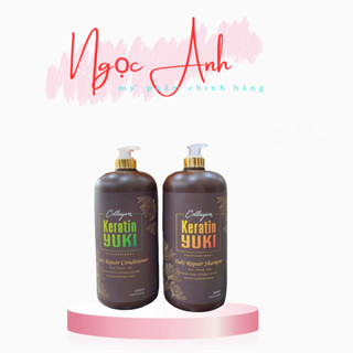  Cặp Dầu Gội Xả Collagen Keratin YUKI 2000ML |Giảm Rụng Tóc Kích Mọc Tóc Phục Hồi Tóc Hư Tổn Mềm mượt 