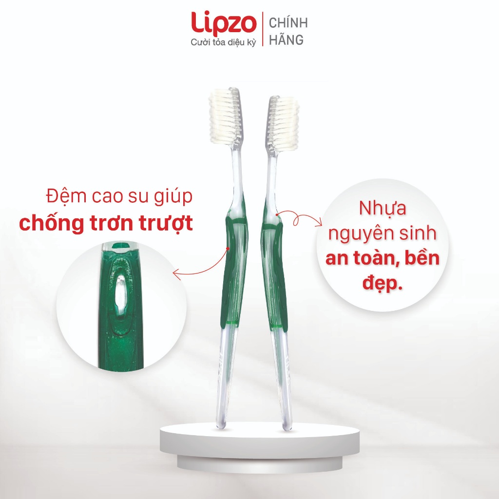 [Combo 2-3] Bàn Chải Đánh Răng Lipzo Pro For Man Cho Nam Giới Men Răng Yếu Công Nghệ Lông Nở Kết Hợp Chỉ Tơ Nha Khoa