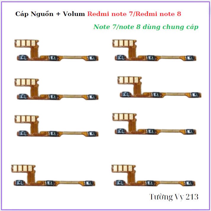 Cáp nguon + volum xiaomi redmi note 8/redmi note 7