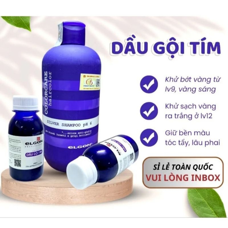 Dầu gội tím Elgon , dầu gội khử vàng và giữ màu dành cho tóc tẩy nhuộm màu thời trang
