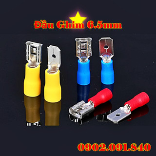 Đầu cos ghim dẹp đực cái bằng đồng 100cái hoặc 50cặp, cốt bấm nối dây điện cắm bình nóng lạnh, ăc quy FDD MDD 5-250