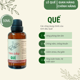 Tinh dầu quế Lê Quế (Cinnamon Essential oil) Massage làm ấm cơ thể, xông phòng diệt khuẩn Chai 10 - 50ml Koshka Home