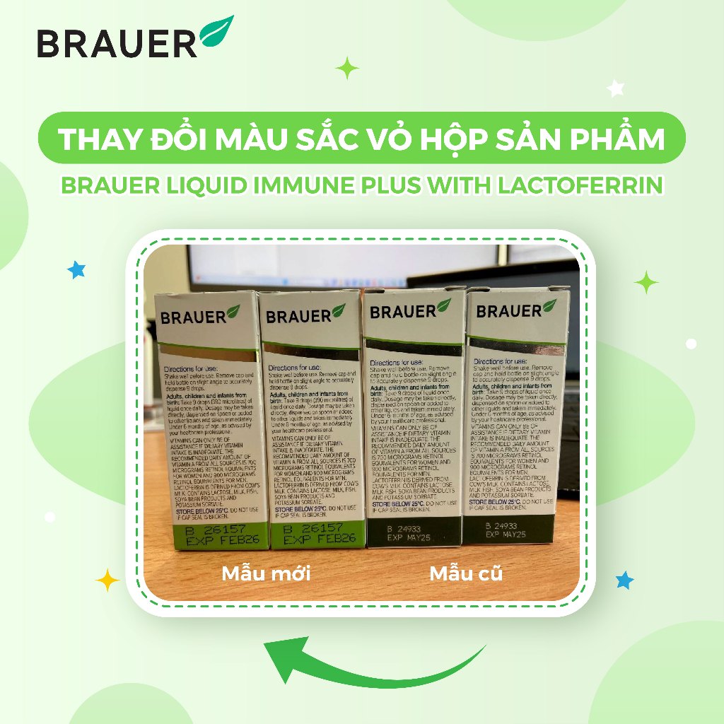 Siro BRAUER Lactoferrin - Hỗ trợ Tăng đề kháng từ sữa non (23ml)