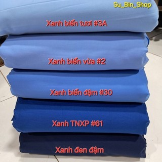 Vải Kate Silk Màu xanh 5 màu may áo sơ mi nam nữ