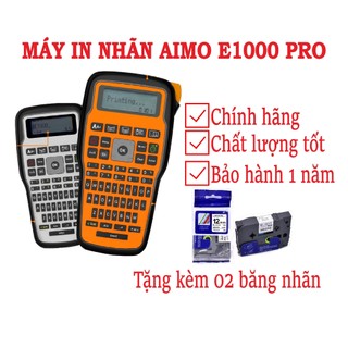 Máy In nhãn AIMO E1000 PRO (Bản quốc tế) in nhãn từ 6mm-12mm [KM tặng 02 băng nhãn-Hỏa tốc Hà Nội]
