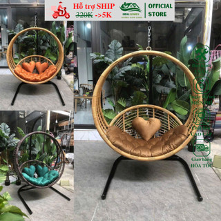 Xích đu chân kiến Healhomes mây nhựa Bh01 dùng sân vườn ban công chịu được nắng mưa bảo hành 2 năm
