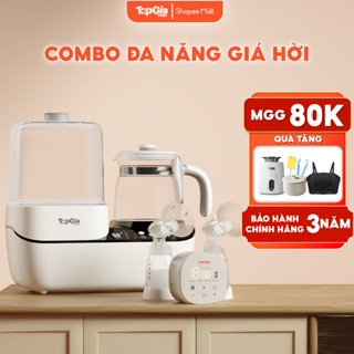 Máy hút sữa điện đôi cao cấp TopGiaKids, combo máy hút sữa và máy hâm sữa tiện lợi cho mẹ và bé