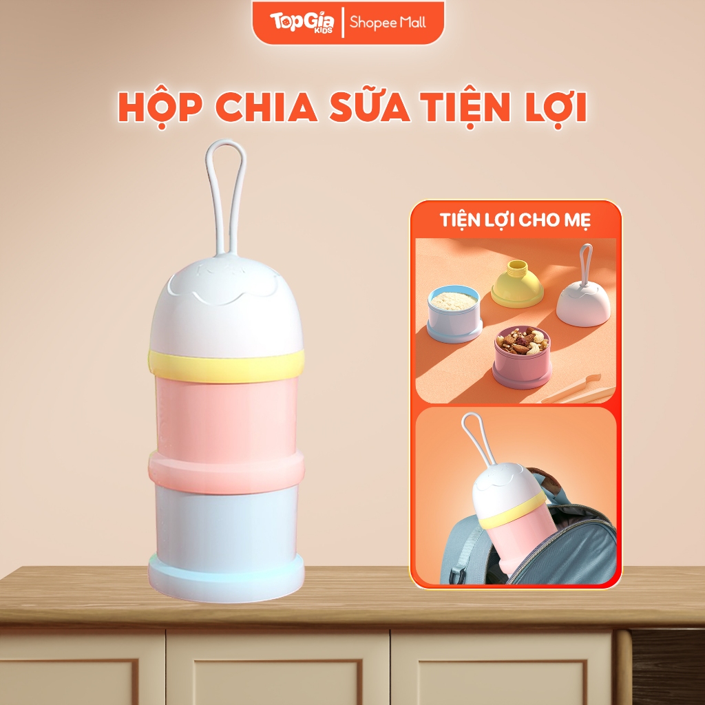 Hộp đựng sữa bột chống ẩm 2 ngăn tiện lợi, Hộp trữ sữa cho bé