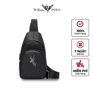 Túi đeo chéo nam da bò williampolo ,túi nam cao cấp - polo203078