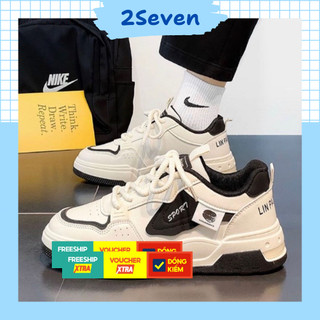 Giày nam thể thao sneaker trắng đen da PU dễ vệ sinh phong cách Hàn Quốc GH37