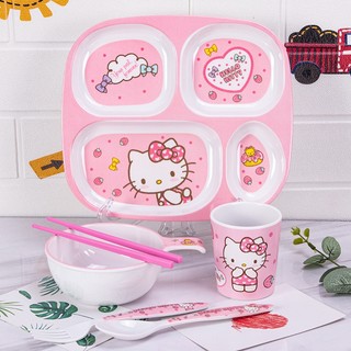 🌸[ HELLO KITTY HỒNG DÂU TÂY ] CHÉN BÁT TÔ DĨA LY CỐC