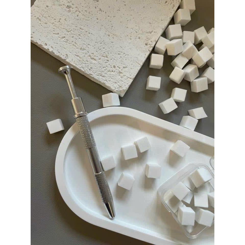 Bút kẹp mút dặm ombre chuyên dụng - Set bông mút dặm ombre vuông, bút gắp mút ombre nail