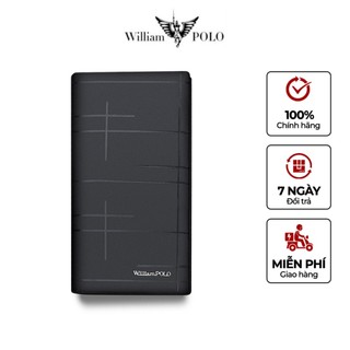 Ví dài cầm tay da nam  cao cấp William pol-Full hộp đựng cao cấp, chất liệu da bò  Polo 563D