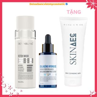 [Chính hãng]Combo thải độc dưỡng trắng da Detox blanc Tặng sữa tắm hằng ngày Skin aec