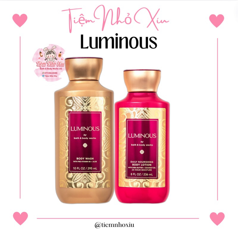LOTION NƯỚC HOA BẢN NGỌT NGÀO CAO CẤP - LUMINOUS BATH AND BODY WORKS