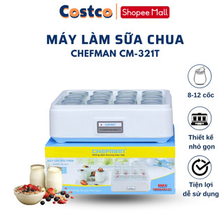 Máy làm sữa chua CHEFMAN CM-321T tại nhà nhanh chóng tiện lợi 12 cốc thủy tinh bảo hành 12 tháng