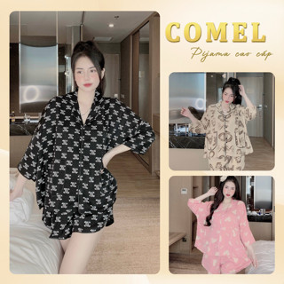 Đồ bộ ngủ lụa mango pijama nữ đùi bigsize form cánh dơi mặc nhà dễ thương Freesize 40 - 75kg - COMEL