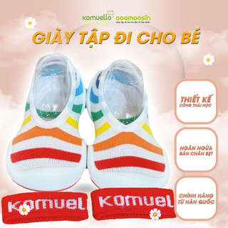 Giày em bé - giày tất công thái học trẻ em Ggomoosin - Flat rainbow