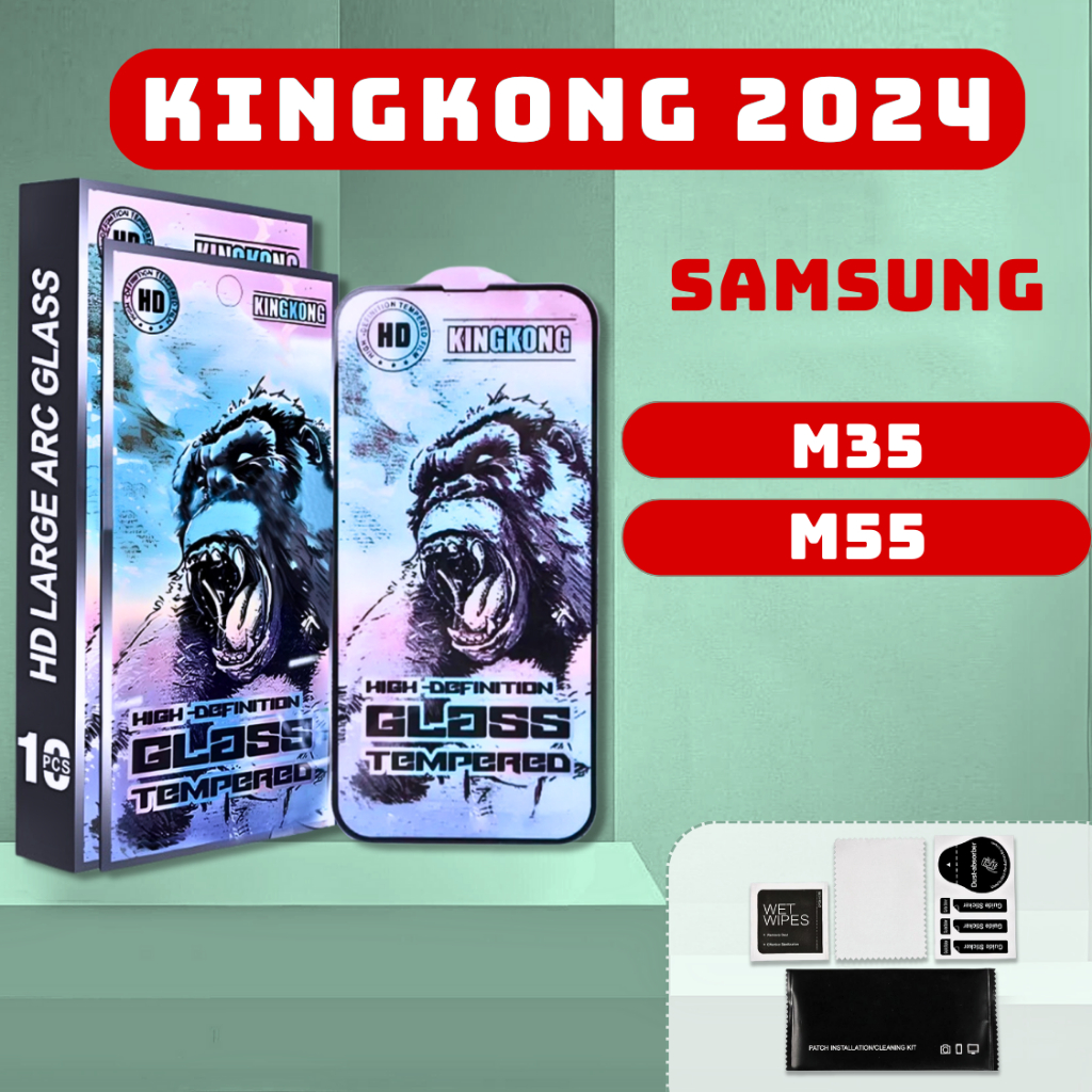 Kính cường lực Samsung M35 5G, M55 5G kingkong xanh|Miếng dán bảo vệ màn hình Samsung | VICA