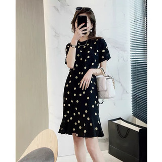 Vải lụa trượt hàn chấm bi 2,5cm