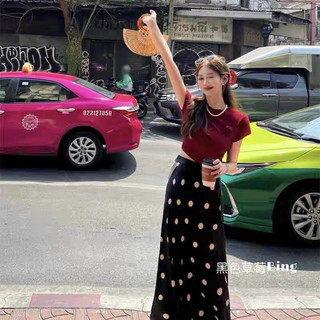 Vải lụa trượt hàn chấm bi 2,5cm