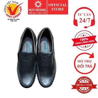 Giày mọi nam Huy Hoàng da bò màu đen HP7794