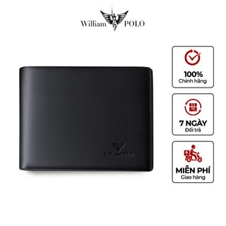 Ví da nam cao cấp , bóp nam da bò thật chính hãng williampolo