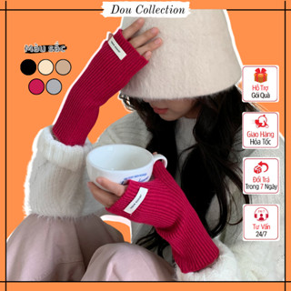 Găng Tay Len Unisex Chống Nắng Giữ Ấm Dệt Kim Hở Ngón Chống Lạnh Dễ Thương Dày Dặn Cao Cấp Nhiều Màu Bốn Mùa - GT052
