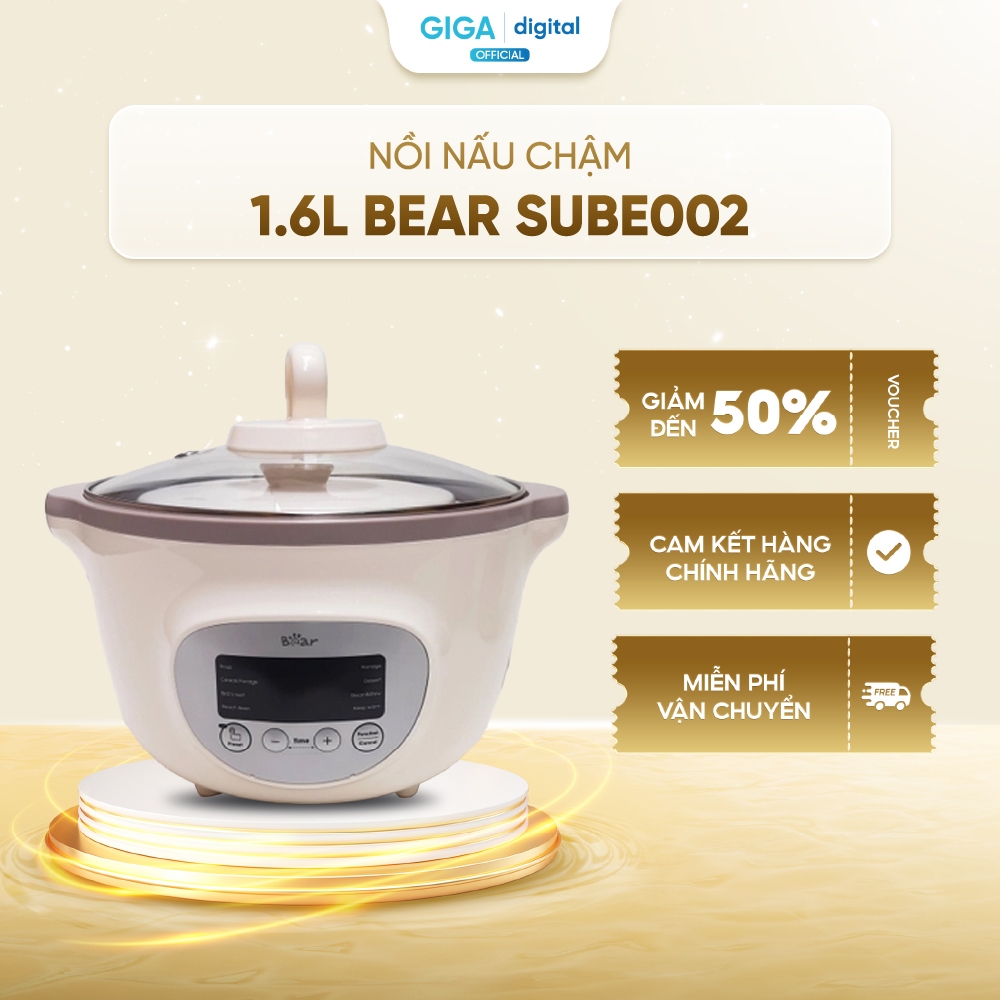 Nồi nấu chậm 1.6L Bear SUBE002 - Đun sôi chậm, không mất chất dinh dưỡng