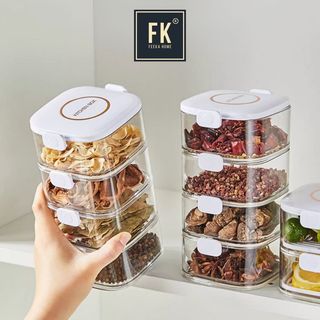 Hộp đựng hành tỏi ớt chống ẩm trong nhà bếp, rổ nhựa đựng tỏi ớt và hành tươi xếp chồng
