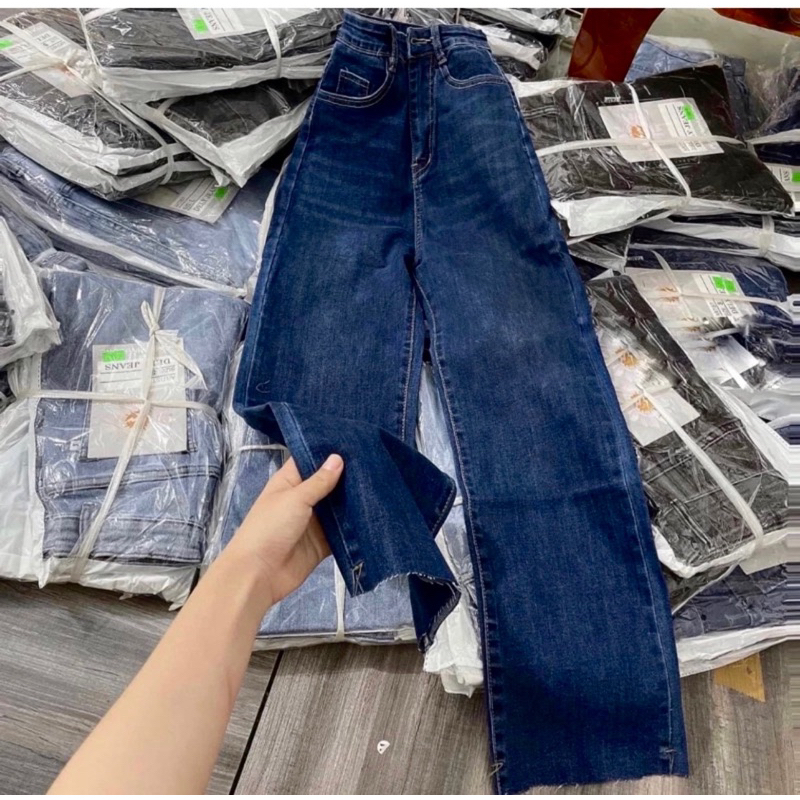 [Bigsize 60kg-98kg] Quần Jean Nữ Ống Đứng Form Rộng Vừa Co Giãn - Dài 103cm - Ống 23cm | BigBuy360 - bigbuy360.vn