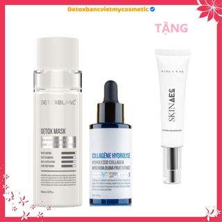 Bộ đôi thải độc dưỡng trắng chống lão hóa Detoxblanc Tặng kem chống nắng