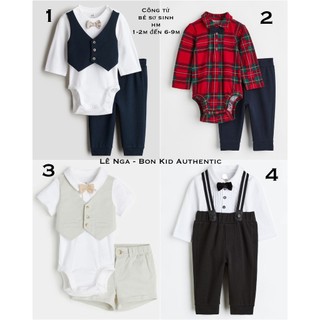 Set công tử bé sơ sinh HM US/UK/Japan /CN chính hãng size 1-2m, 2-4m, 4-6m, 6-9m (ĐỌC KỸ LƯU Ý)