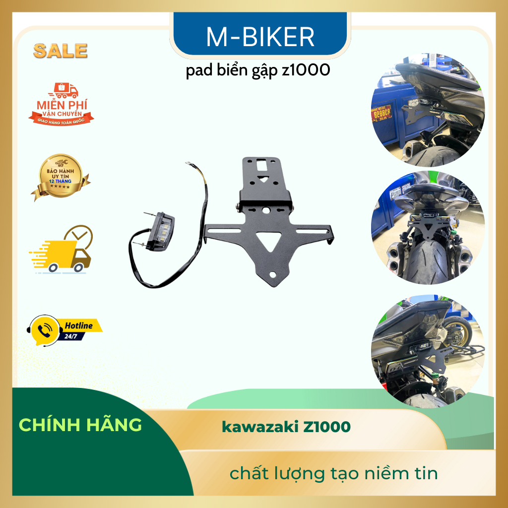 đuôi biển số z1000 , pad biển số z1000 , đuôi biển số gập hai chiều z1000  , đuôi biển số z900