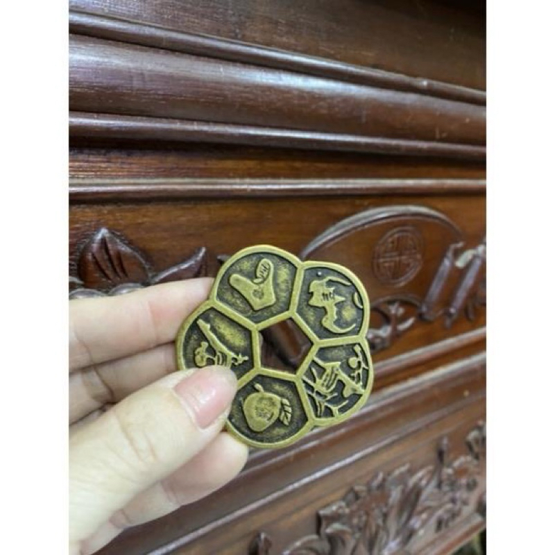 Com bo 50, 100 đồng xu hoa mai  cỡ lớn - Đại Bái 555