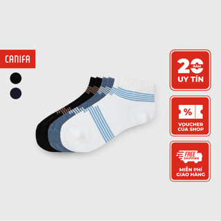 Tất nam canifa combo 3 đôi vớ nam cổ lỡ cotton pha mềm mại co giãn tốt canifa 8ax23a016