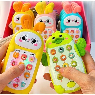   TẶNG PIN + DÂY Điện thoại song ngữ hình khủng long phi hành gia hươu gặm nướu đáng yêu cho bé 