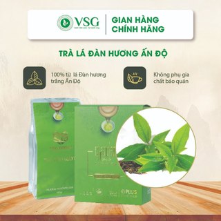 Trà lá đàn hương VSG,  trà thảo dược an thần ngủ ngon, giải độc gan - Hộp 100g