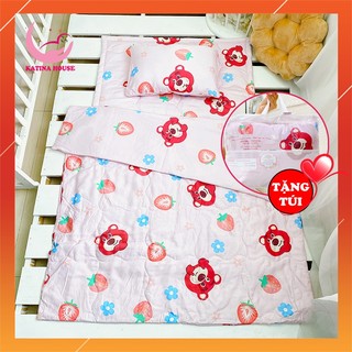 Bộ chăn gối nệm cho bé, vải Tencel siêu mềm mát, thoáng khí, nệm chống thấm