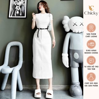  Set áo ôm borip mix chân váy kaki dáng dài siêu hot kèm nịt với 2 tone màu đen trắng xinh xắn nữ tính dành các nàng 