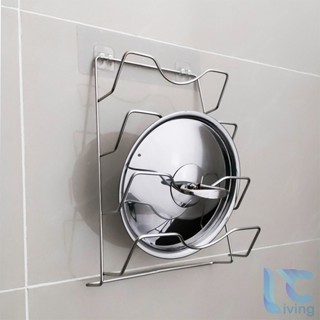 Giá Treo Nắp Vung Nồi Inox Dán Tường Living C, Kệ Phòng Bếp Để Nắp Nồi Gọn Gàng, Tiện Dụng