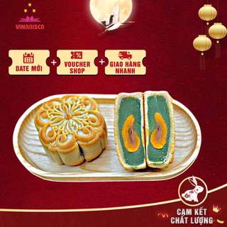 Bánh trung thu nhiều vị nhân trứng muối Vinabisca 150gr thơm ngon mẫu mới 2024