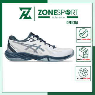 Giày Asics Blade FF Trắng Xanh - Giày Chuyên Cầu Lông, Squash, Tennis trọng lượng nhẹ đế đệm êm ái