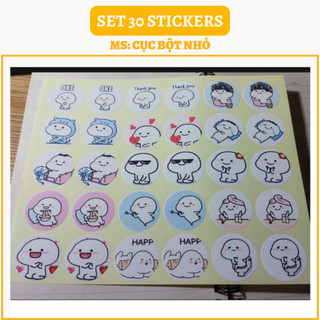 🔥SET 30 HÌNH DÁN STICKERS - CỤC BỘT NHỎ 🔥