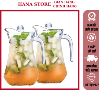 Bình thủy tinh, ca nước thủy tinh họa tiết trơn đựng nước dung tích 1500ml