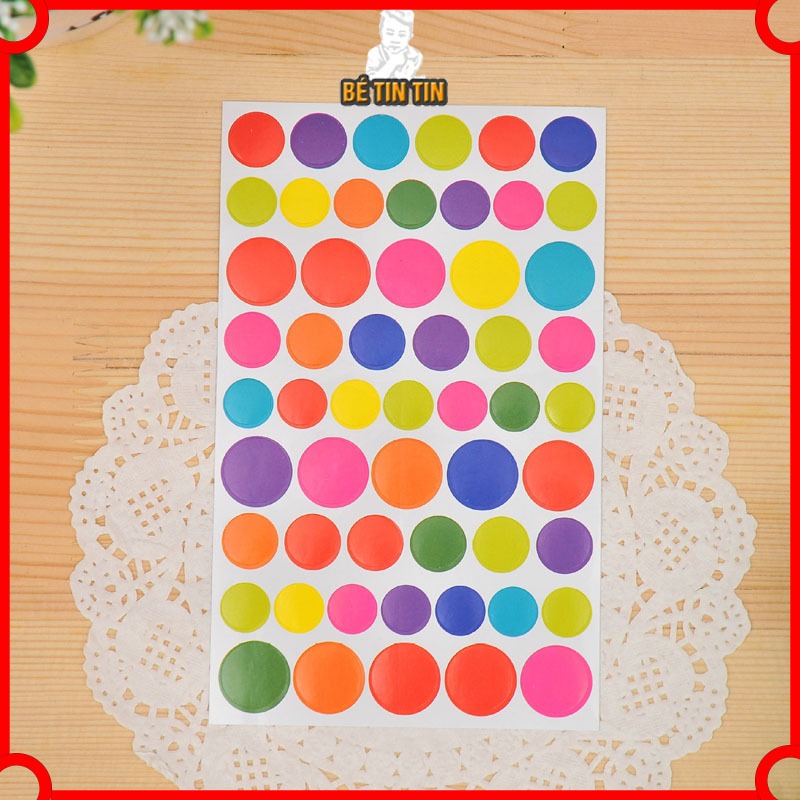 10 Sticker khen thưởng bé yêu Hình Tròn, Hình Trái Tim-hình dán trang trí sổ dễ thương/ Miếng dán sticker hoạt hình cute