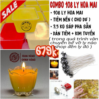 Combo làm 108 ly nến bơ hoa mai - nến bơ cúng dường , nến bơ cúng phật