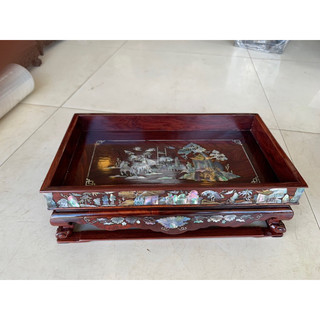 Khay trà gỗ cẩm khảm ốc kích thước 35*20cm