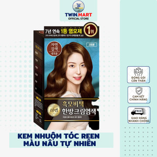 MÀU NÂU TỰ NHIÊN ( 3 GÓI) - Kem nhuộm phủ bạc thảo dược Hàn quốc REEN HEUKMOBICHAEK ORIENTAL