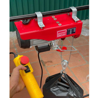 Tời điện 220v, máy tời treo pa500 - pa300 cáp dài 20 mét móc đôi